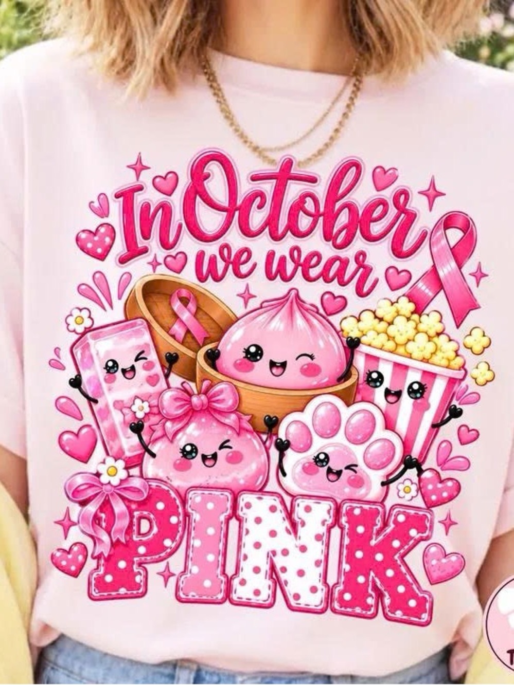 Gildan Pink 'In October We Wear Pink' Graphic Tee